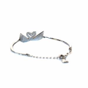SWAROVSKI アイコニック スワン ブレスレット ラインストーン シルバー色
