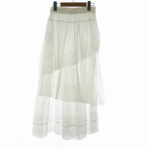 URBAN RESEARCH ティアードスカート マキシ ロング ライン F 白 ホワイト /RO