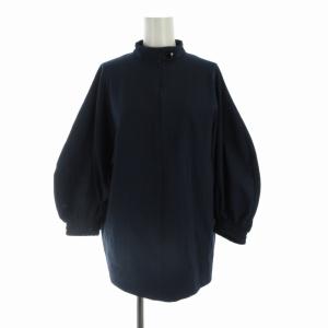 カットソー プルオーバー ハーフジップ ハイネック ドルマンスリーブ 長袖 1 S 紺 ネイビー