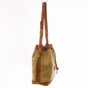 CELINE ショルダーバック 巾着 マカダム柄 ベージュ