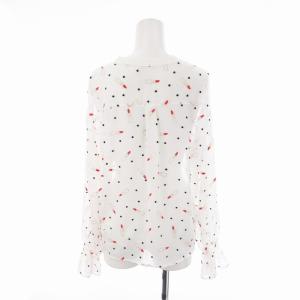 Diagram GRACE CONTINENTAL シャツ ブラウス 長袖 カットソー シフォン 刺繍 ドット柄 シースルー シアー 36 S 白 ホワイト