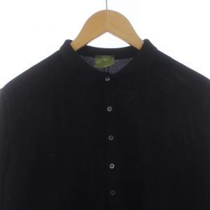 LARDINI JVCTIMO タグ付き ポロシャツ ニット 長袖 46 S 黒 ブラック /XK