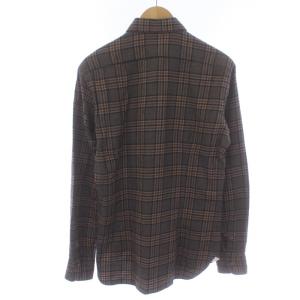 BARBA タグ付き ネルシャツ チェック 長袖 39 M 茶 ブラウン /XK