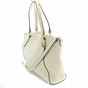 COACH 2WAY ハンドバッグ ショルダーバッグ レザー ロゴチャーム 装飾 白 ホワイト F28994