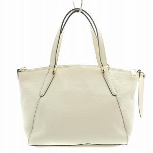 COACH 2WAY ハンドバッグ ショルダーバッグ レザー ロゴチャーム 装飾 白 ホワイト F28994