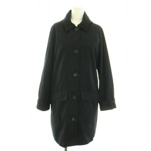 ステンカラーコート ロング アウター フード 38 M 黒 ブラック /YT