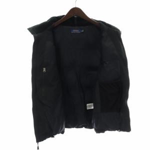 POLO RALPH LAUREN ダウンベスト ビッグポニー ロゴ 刺繍 裾ドロスト L 黒 ブラック