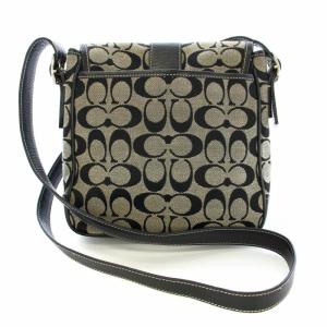 COACH ショルダーバッグ シグネチャー キャンバス レザー 黒 6357 /TK