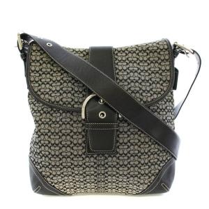 ミニシグネチャー ショルダーバッグ キャンバス レザー 黒 6377