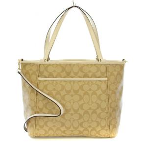 COACH トートバッグ ショルダーバッグ 2WAY PVC ベージュ F33998