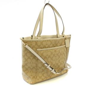 COACH トートバッグ ショルダーバッグ 2WAY PVC ベージュ F33998