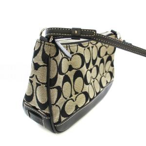 COACH ハンドバッグ ショルダーバッグ アクセサリーポーチ キャンバス レザー シグネチャー 黒 6094