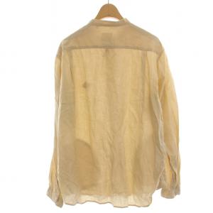 DANTON バンドカラーシャツ リネン100% 長袖 40 ベージュ