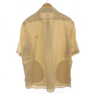 DANTON ラウンドカラーシャツ リネン100% 半袖 42 ベージュ