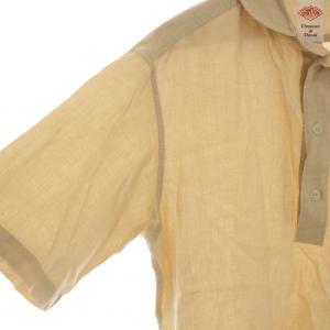 DANTON ラウンドカラーシャツ リネン100% 半袖 42 ベージュ
