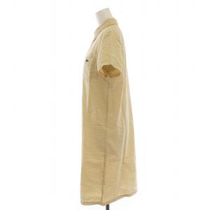 LACOSTE ワンピース シャツワンピ ミニ 半袖 42 ベージュ