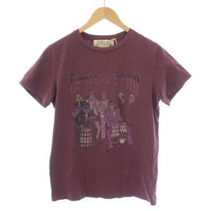 Dancing Bear シングルステッチ フェード ヴィンテージ加工 Tシャツ カットソー 半袖 クルーネック