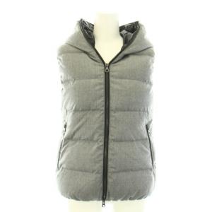 ダウンベスト アウター 前開き CERRUTI生地 ウール カシミヤ混 38 S グレー /YT