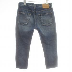 Drawer ブリーチ5ポケットデニムパンツ ジーンズ ストレート ジップフライ USED加工 コットン 38 M インディゴブルー