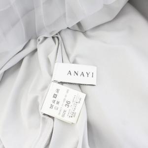 ANAYI オーガンジープリーツスカート フレア ロング マキシ 36 S グレー 101917-11-100