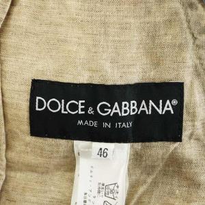 DOLCE&GABBANA テーラードジャケット シングル 麻 リネン 46 S ベージュ