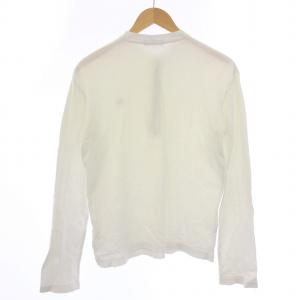 BURBERRY BLACK LABEL Tシャツ カットソー 長袖 ヘンリーネック ロゴ刺繍 2 M 白 ホワイト