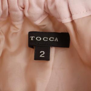 TOCCA フレアスカート ひざ丈 花柄 刺繍 2 M ピンク SKTOYM0500