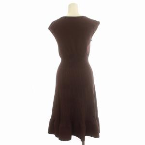CELFORD ニットワンピース ノースリーブ ヒザ下 ワンピース リブニット 38 M 茶 ブラウン