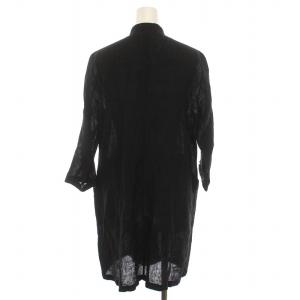 JURGEN LEHL リネンコート シャツ スタンドカラー 麻100％ M 黒 ブラック
