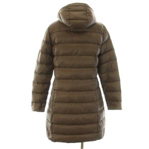 HETREGO ダウンコート アウター ミドル フード 44 L 茶 ブラウン