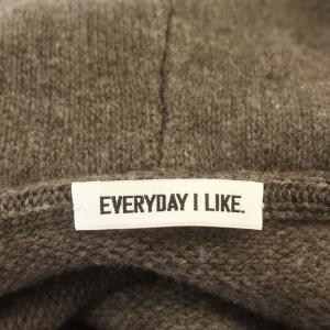 EVERYDAY I LIKE 22AW Knitted フーディー プルオーバー F ブラウン