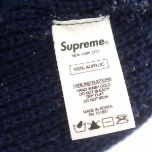 Supreme reflector beanie boxlogo ネイビー