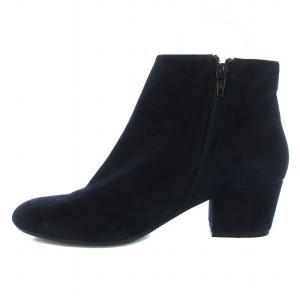 FABIO RUSCONI ショートブーツ スエード チャンキーヒール 38 24.5cm 紺 ネイビー /KU