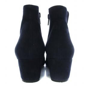 FABIO RUSCONI ショートブーツ スエード チャンキーヒール 38 24.5cm 紺 ネイビー /KU