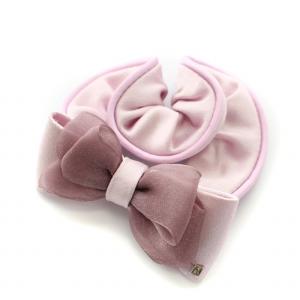 シュシュ ヘアゴム リボン ロゴ 髪留め ヘアアクセサリー ピンク 薄紫 /DK