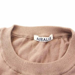 AURALEE ニット セーター 長袖 クルーネック コットン 4 M 茶 ブラウン