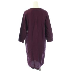 MM6 Maison Margiela ここのえ ワンピース Vネック 総柄 長袖 ひざ丈 38 S 紫 パープル 白 ホワイト /TK