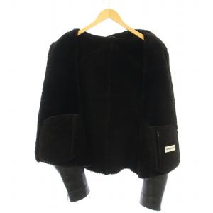 EMPORIO ARMANI リアルムートンジャケット 王の風格✨ アルマーニ クロコ型押し リアルムートンコート ジャケット