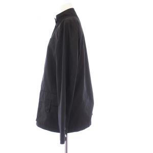 Aquascutum スタンドカラージャケット アウター 比翼ボタン 9 M 黒 ブラック