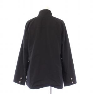 Aquascutum スタンドカラージャケット アウター 比翼ボタン 9 M 黒 ブラック