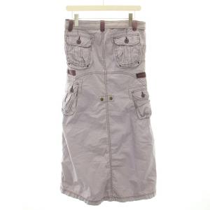 HYSTERIC GLAMOUR スカート ロング フレア ベルト ロゴ刺繍 S 紫 パープル