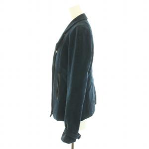 TORY BURCH テーラードジャケット ダブル アウター スエード 金ボタン 4 S 紺 ネイビー /YT