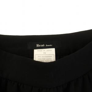 René BASIC キュロット ショートパンツ タック ストレッチ 36 M 黒 ブラック