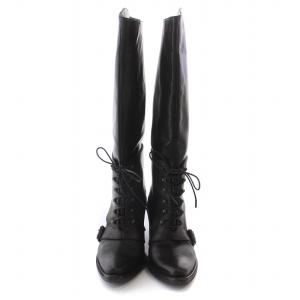 GIVENCHY ロングブーツ レースアップ 靴 シューズ 37.5 黒 ブラック