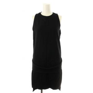 ワンピース ドレス ミニ タイト ノースリーブ 36 紺 ネイビー /DK