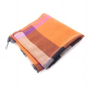 BURBERRY ストール ショール フリンジ シルク カシミヤ混 オレンジ