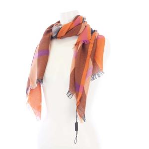 BURBERRY ストール ショール フリンジ シルク カシミヤ混 オレンジ