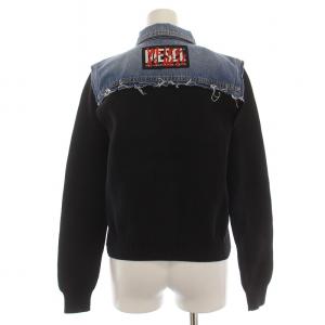 DIESEL タグ付き デニムジャケット ジージャン Gジャン ニット 切替 XS 青 ブルー 黒 ブラック /DK
