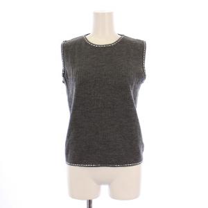 ベスト プルオーバー ビジュー装飾 ウール 44 グレー /BM