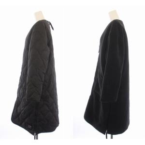 TAION ノーリーズ NOLLEY'S リバーシブル ダウンコート ロング ボア キルティング F 黒 /BM